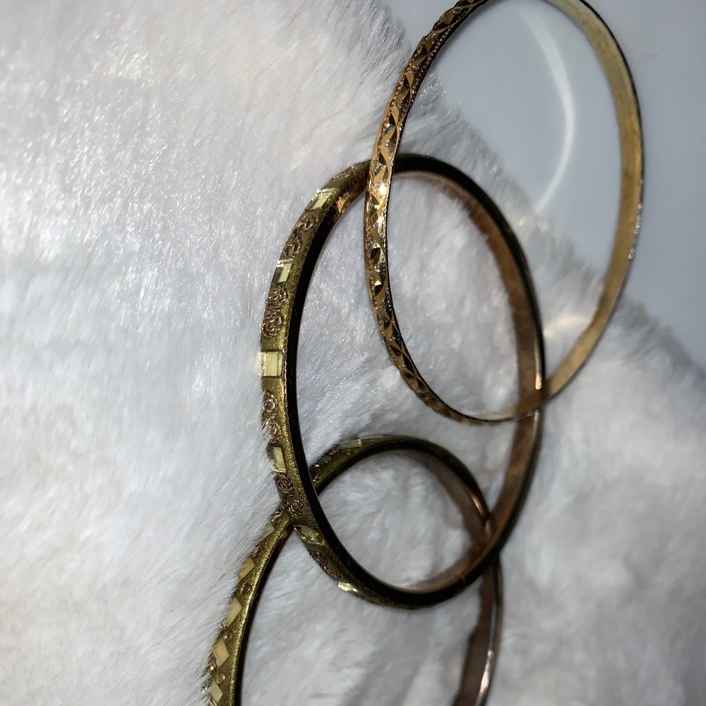 Rustic Gold Bangles - Picture 3 of 6
